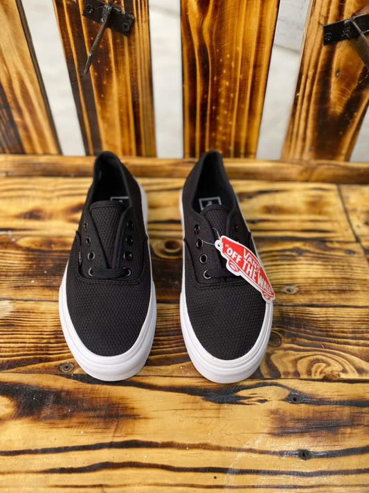 Vans Authentic Black with White Sole – Kenya